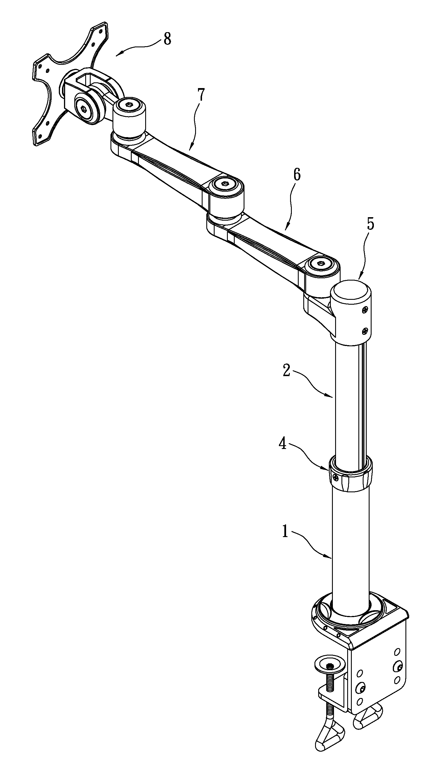 Support frame with an adjustable mechanism