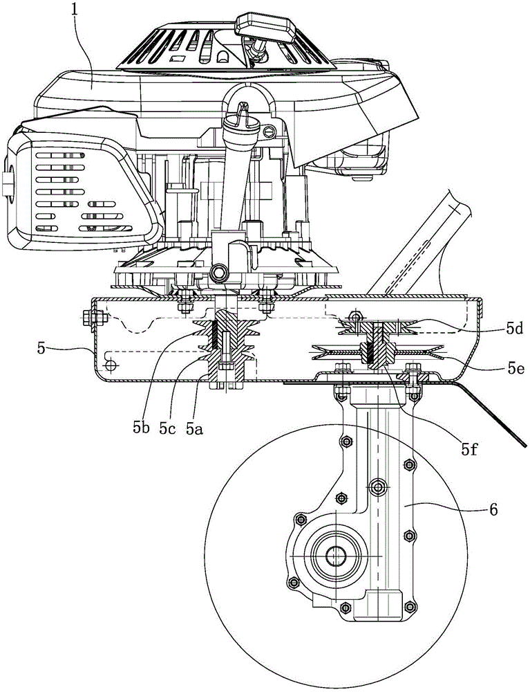 Transmission system of portable mini tiller