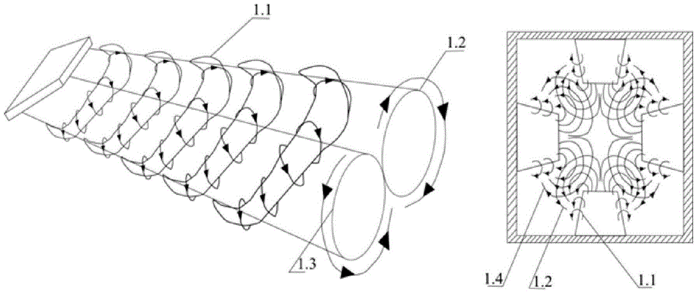 A kind of tangential double vortex scr mixer