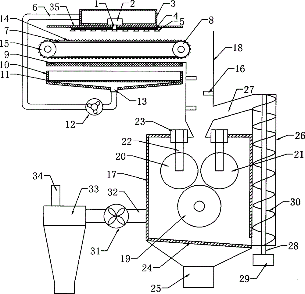 Heavy-calcium powder cleaning and smashing integrated equipment