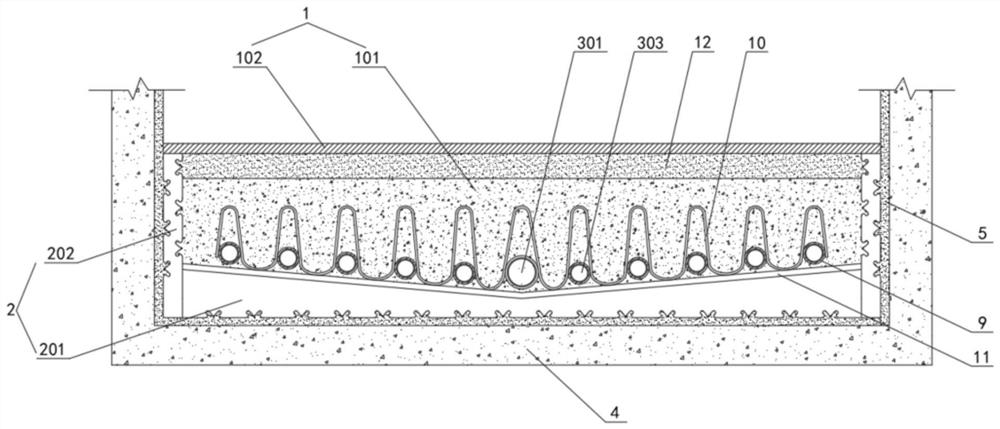 Efficient heat conduction type bay window for achieving hot spring stone plate function