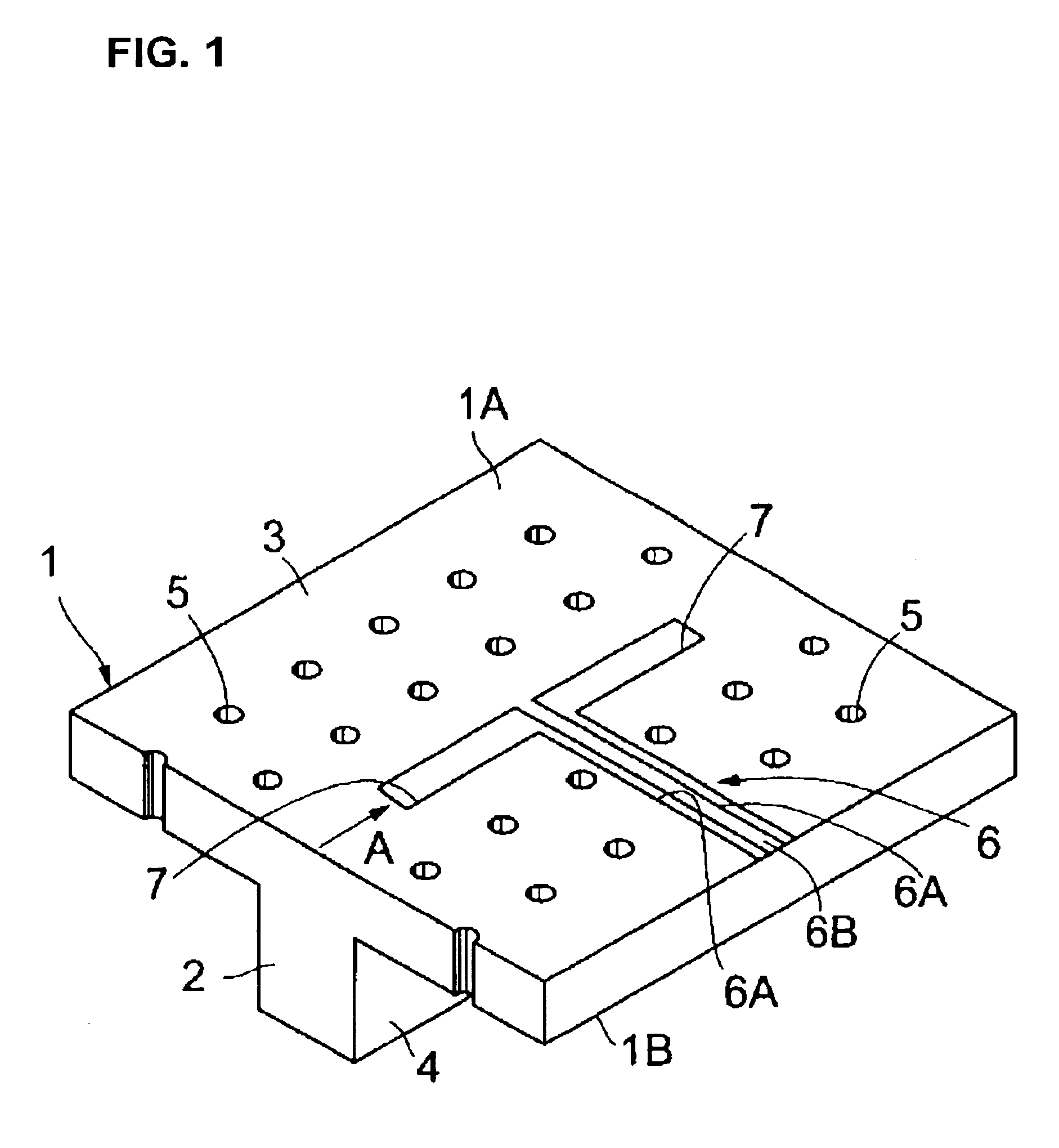 Transmission line with a projecting dielectric part having an opposing coplanar line and transceiver