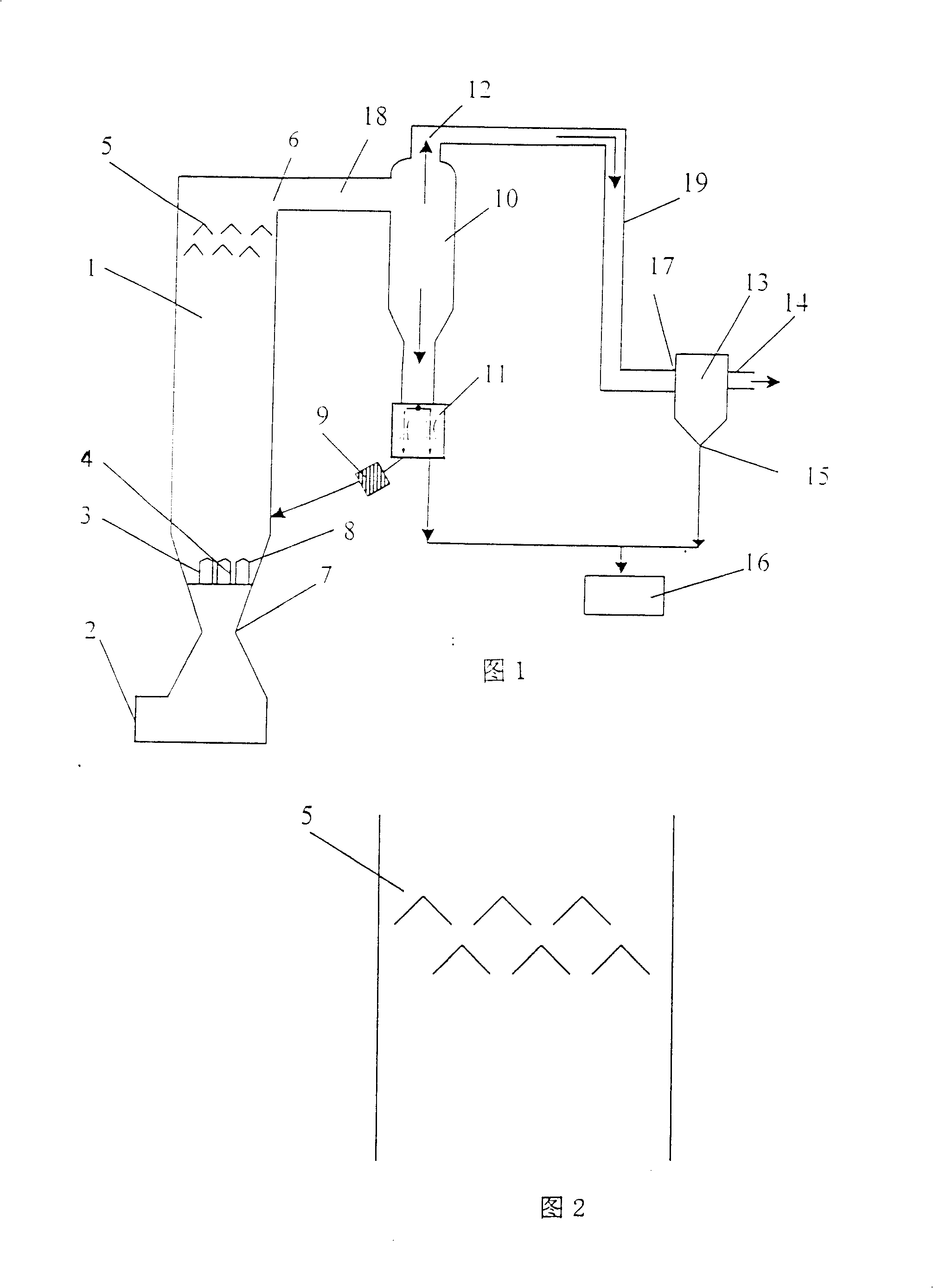 Dried type outside and inside dual circulation fluidized bed desulfurizing device and desulfurizing method thereof