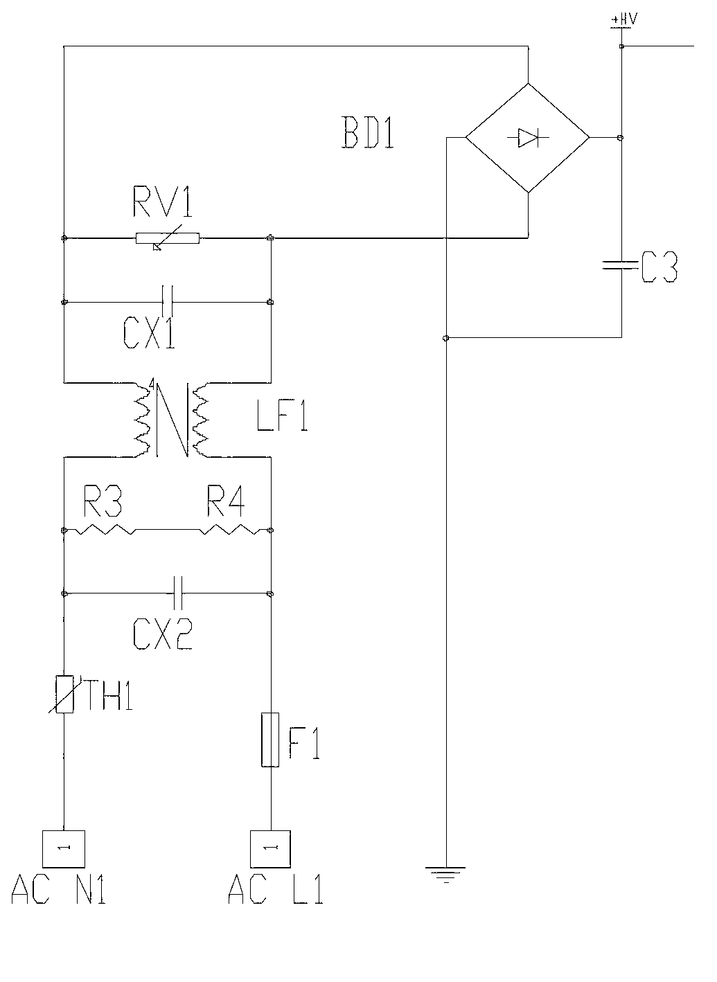 Short-circuit and low-voltage protective circuit of output of switching power source