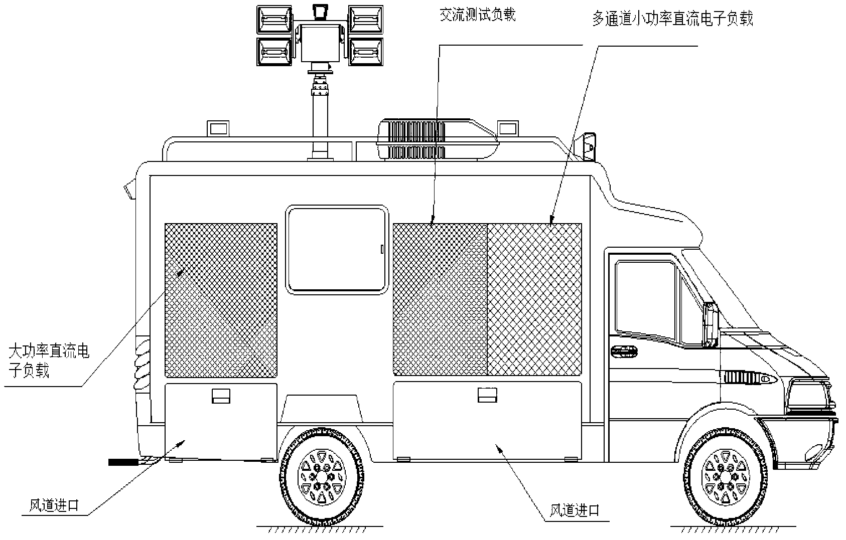 Detection vehicle of electric car charging facility