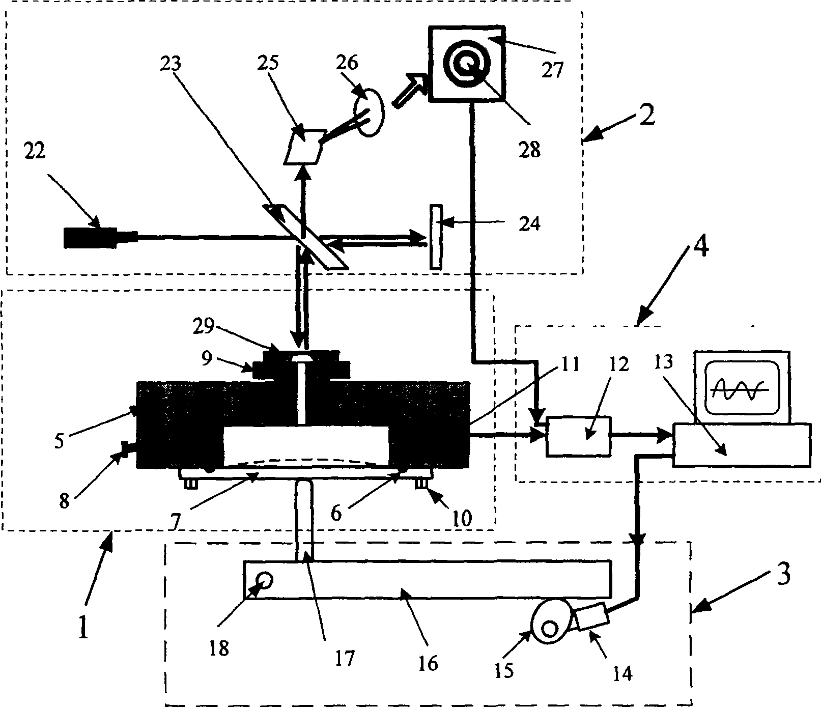 Measuring installation for testing adhesion strength and operating life of diamond coated cutter