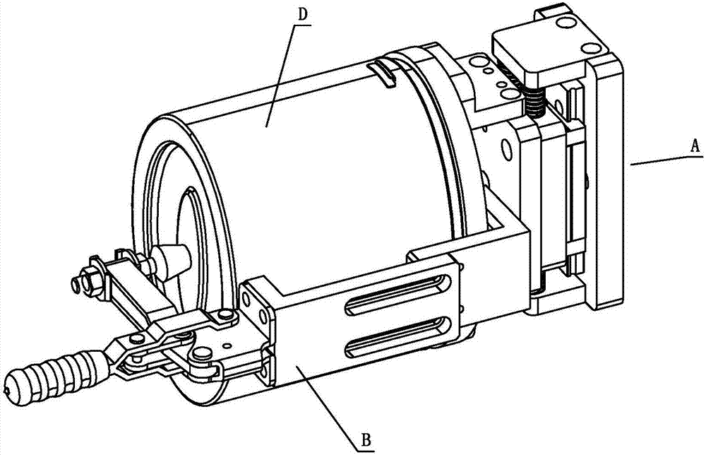 Pot body feeding, locating and floating clamp