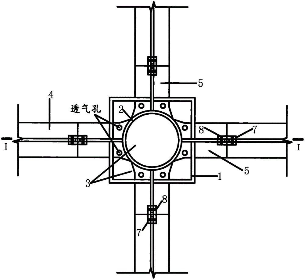 Half-through bracket haunching type multibarrel tube-confined concrete column-steel beam node