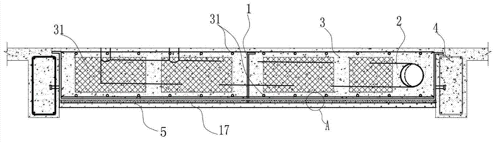 Combined floor for same-level drainage toilet and construction method