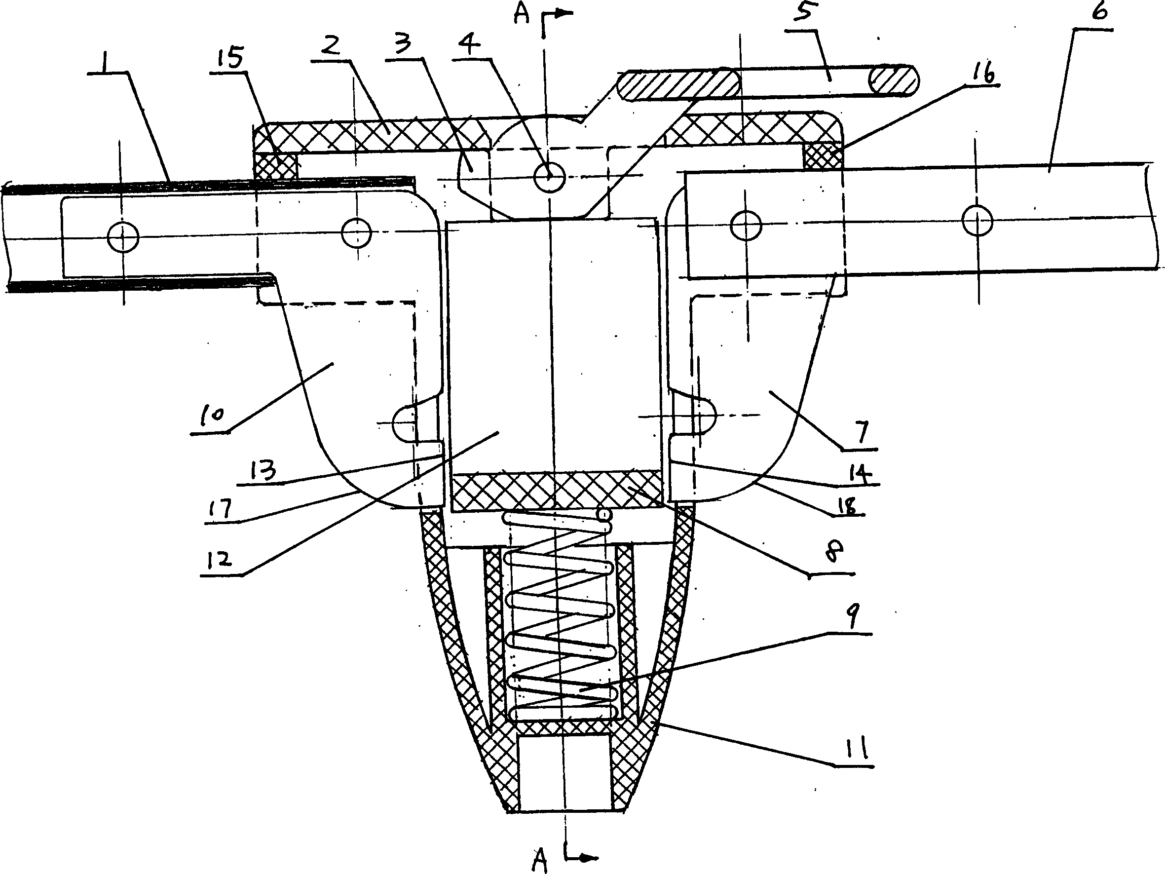 Foldable chassis component for baby's cloth cot