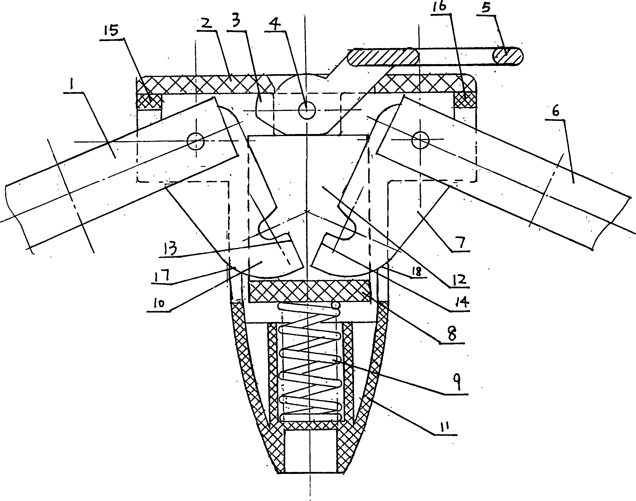 Foldable chassis component for baby's cloth cot