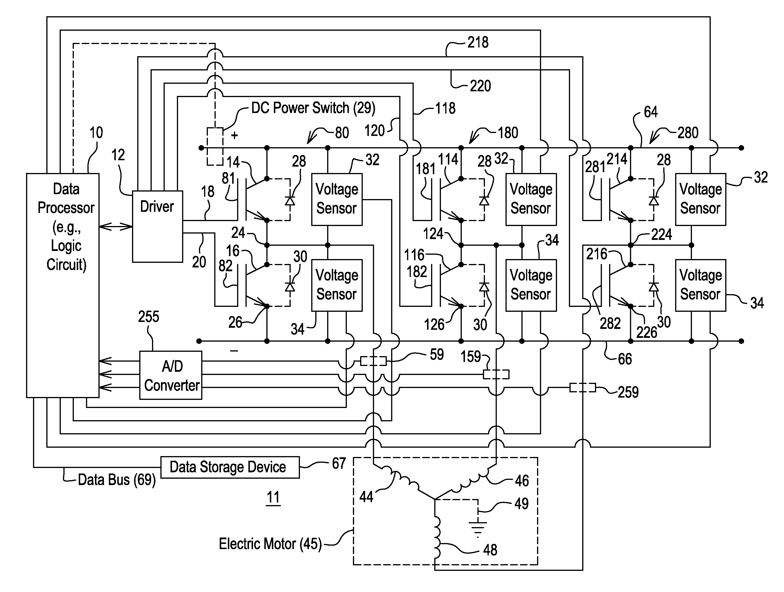 Method and controller for an electric motor with fault detection