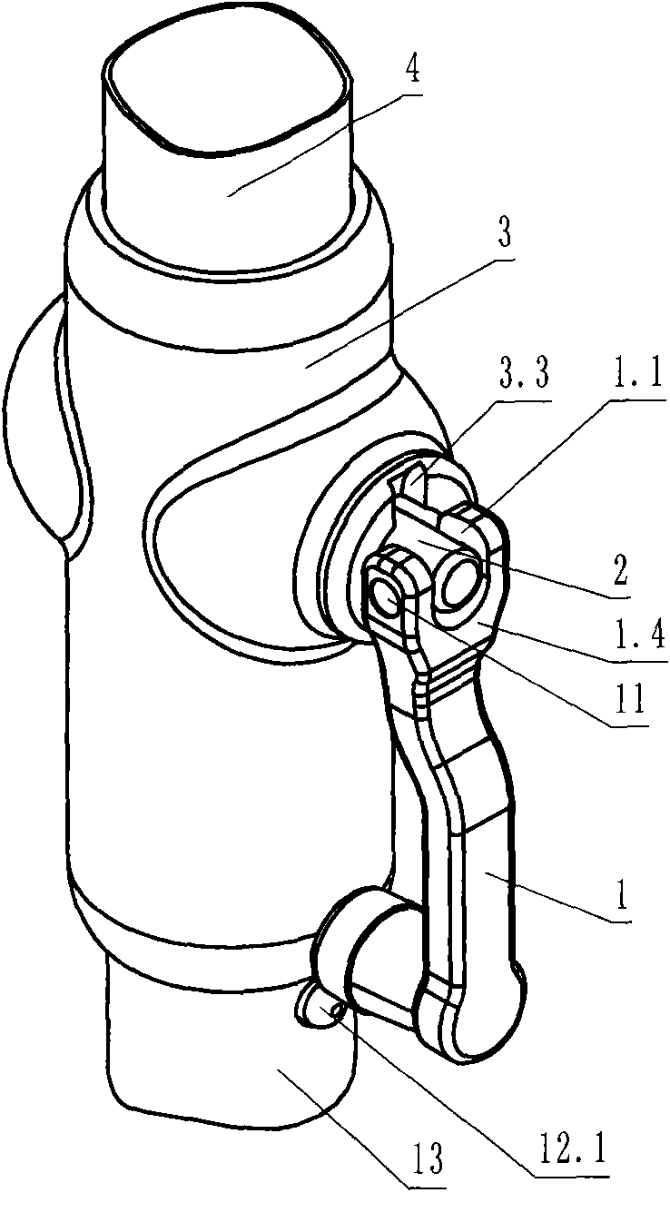 Clamping type hand crank device for parasol