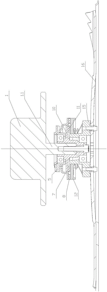 Rotary blade device with brake and clutch functions