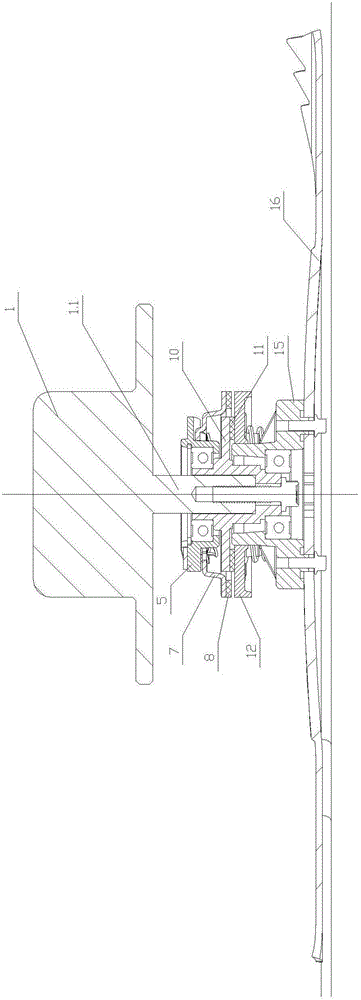 Rotary blade device with brake and clutch functions