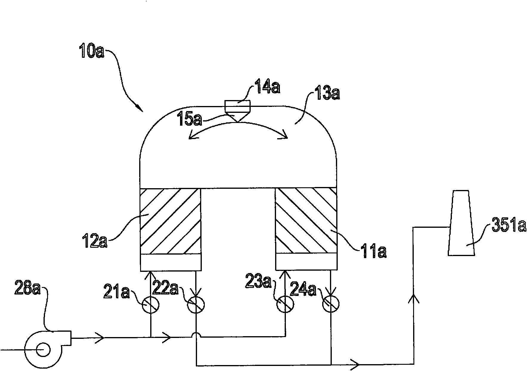 External gas removing type heat-storage incinerator