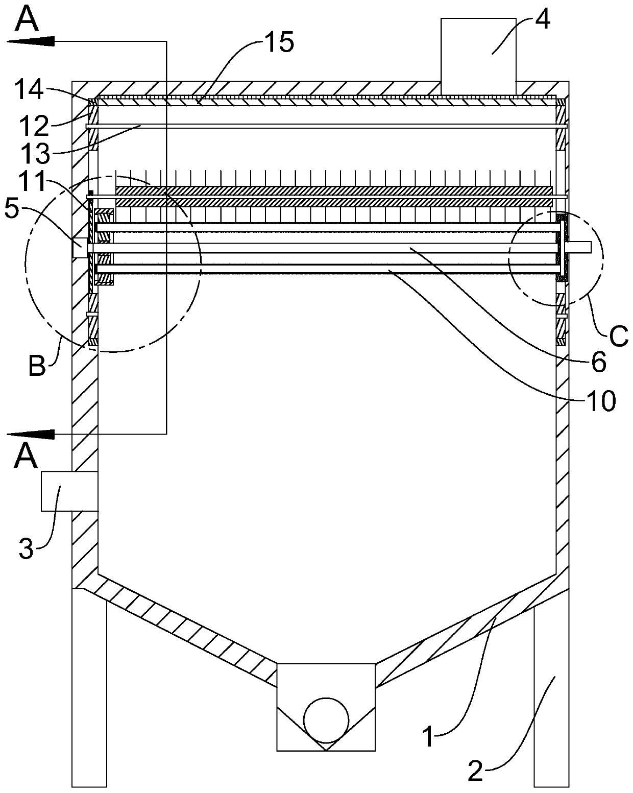 Desulfurization tower for efficiently treating flue gas