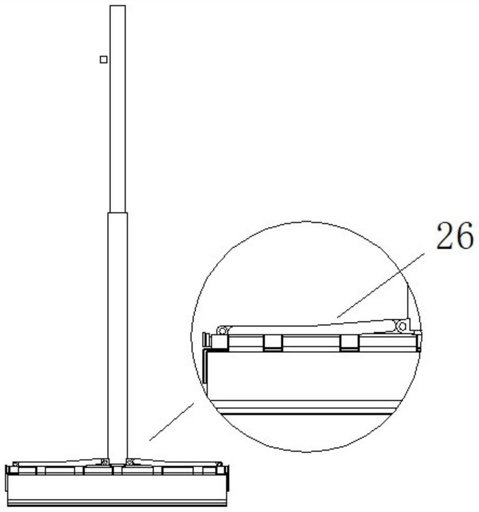 Mop capable of squeezing water at two ends and assembly thereof