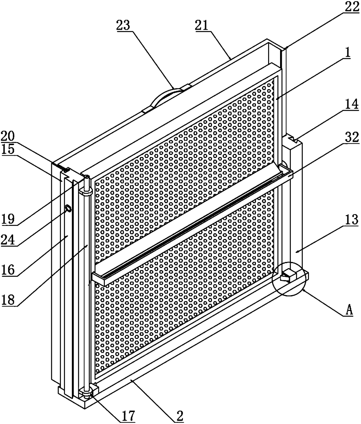 Sewage filtration device convenient to mount and clear