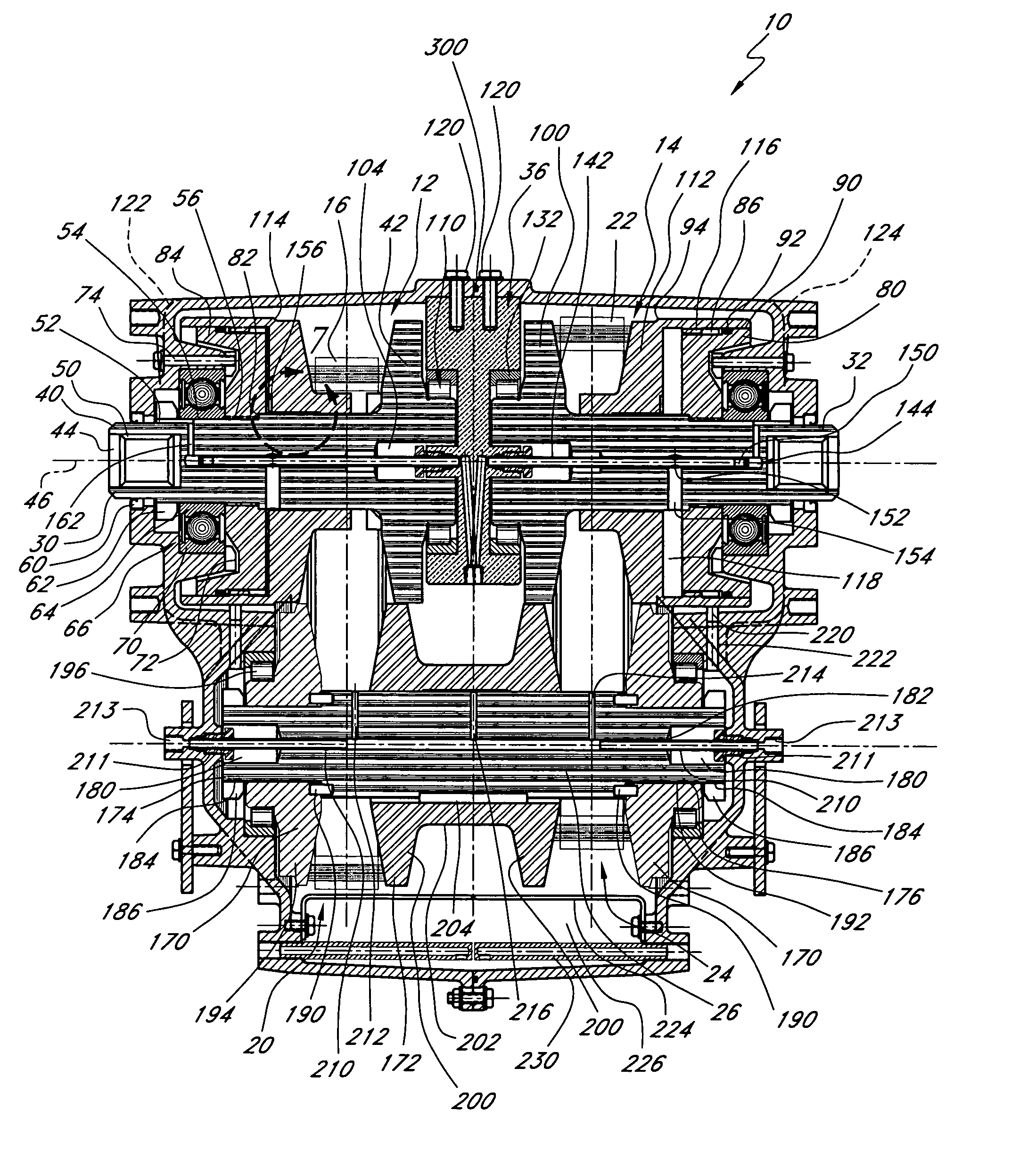 In-series two chain continuously variable transmission