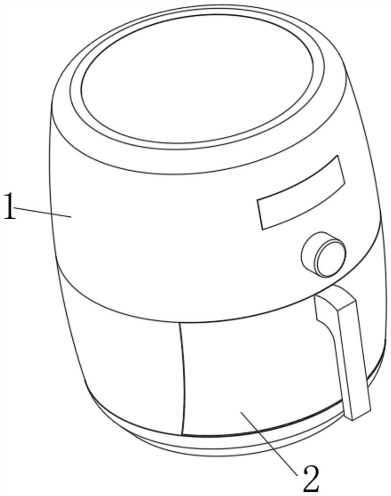 Air fryer with low-fat locking mechanism