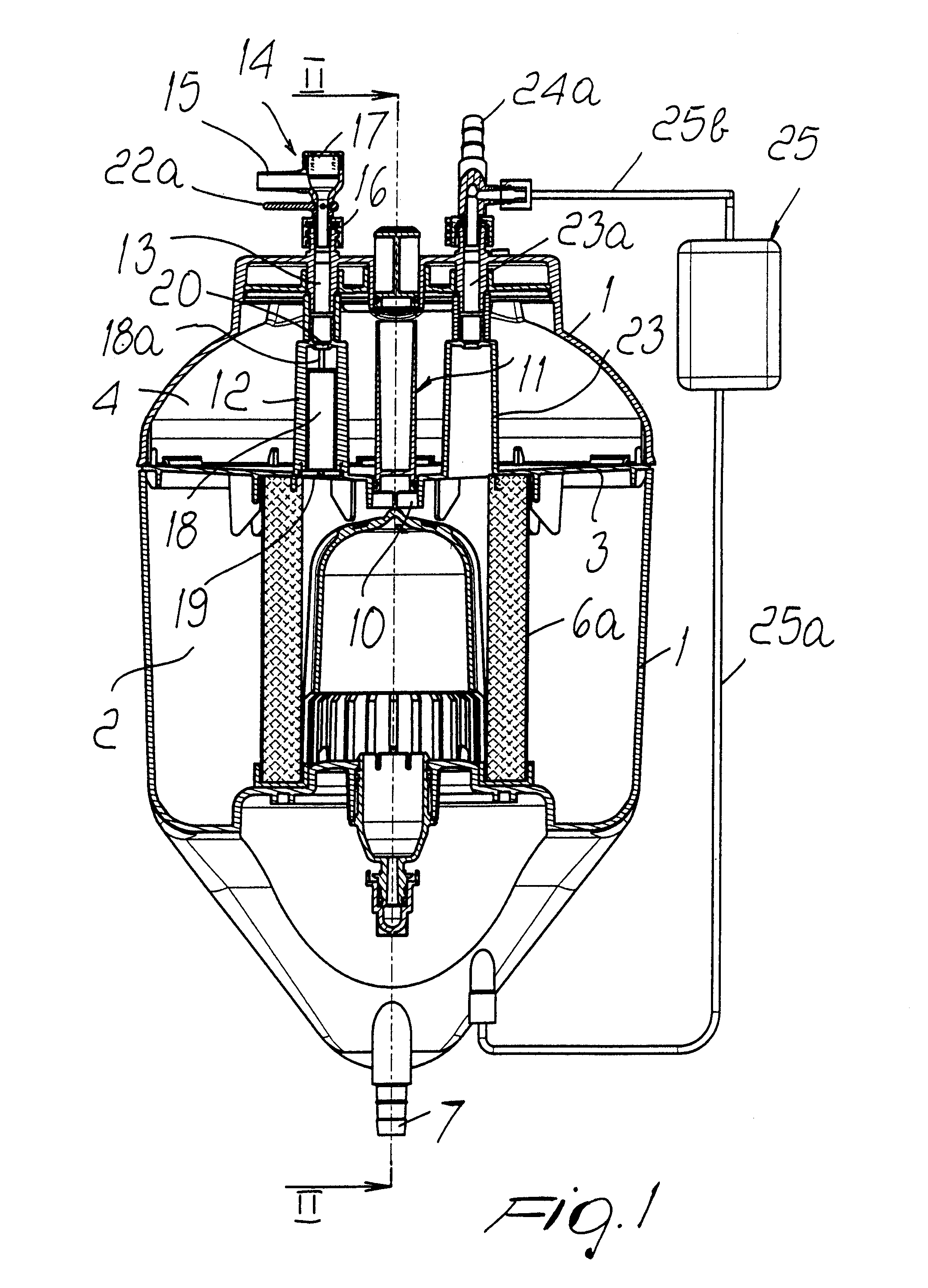 Venous blood reservoir in an extracorporeal circuit