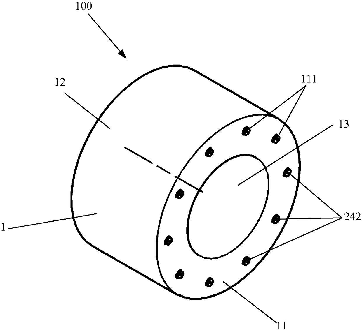 Engine, fuel nozzle and collector ring