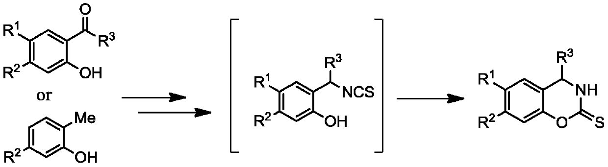 A kind of synthetic method of synthesizing benzo[1,3]oxazine-2-thione by isothiocyanate and 2-sulfonylalkylphenol