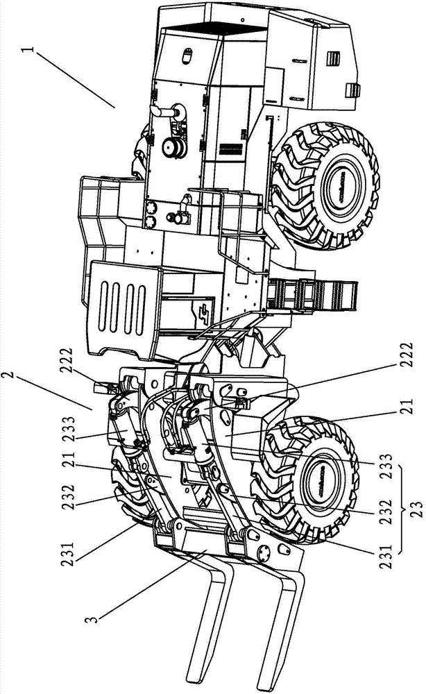 Wheel type fork loader