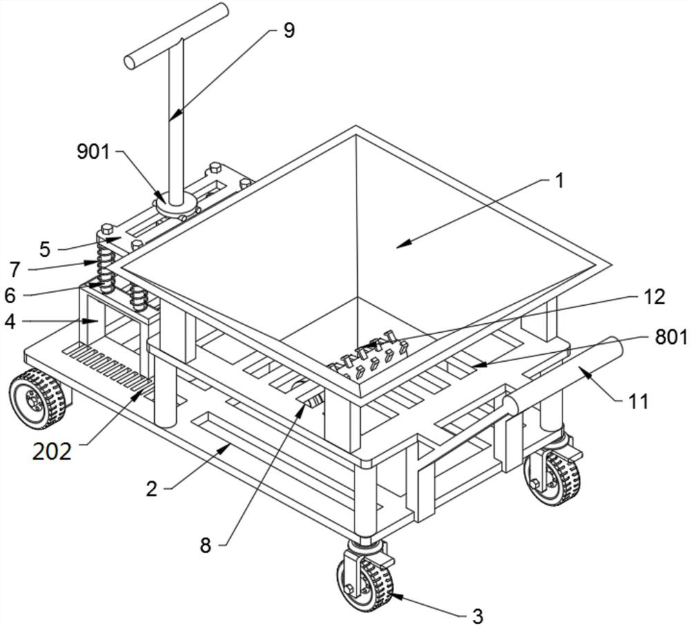 A pothole pavement temporary filling device for municipal road construction