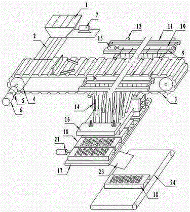 An automatic material preparation device for detonator combined mold in detonator production