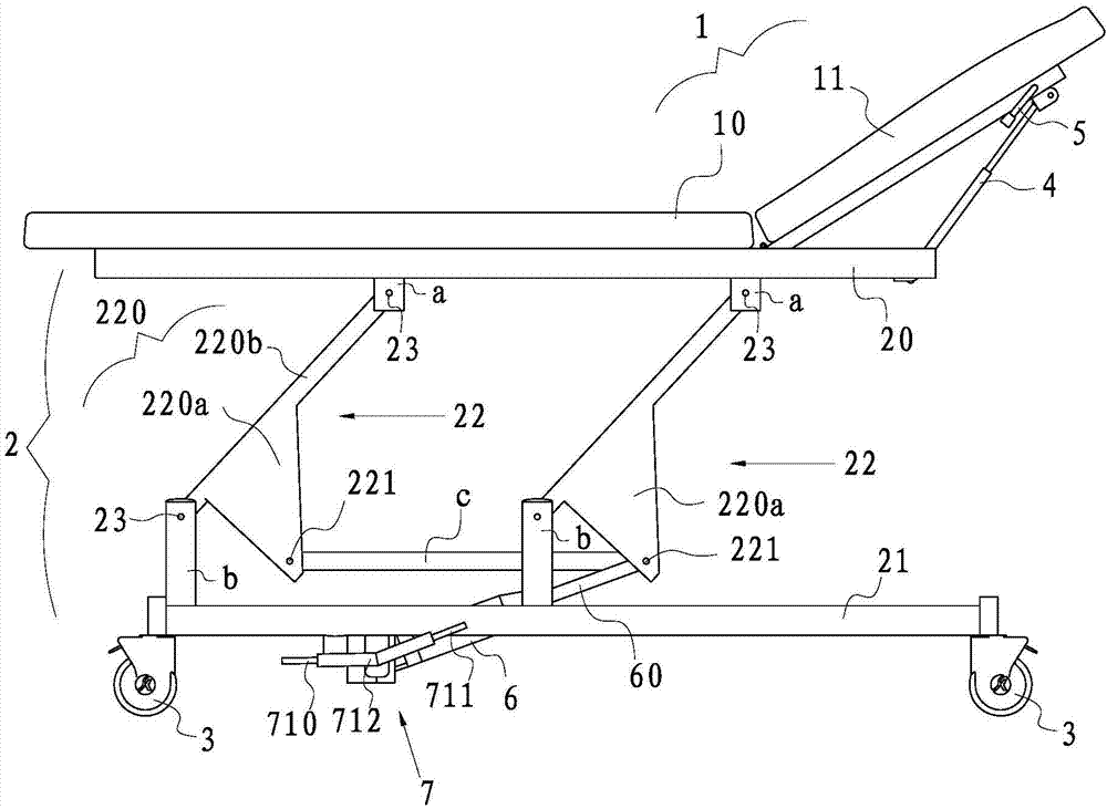 Hydraulic examination bed