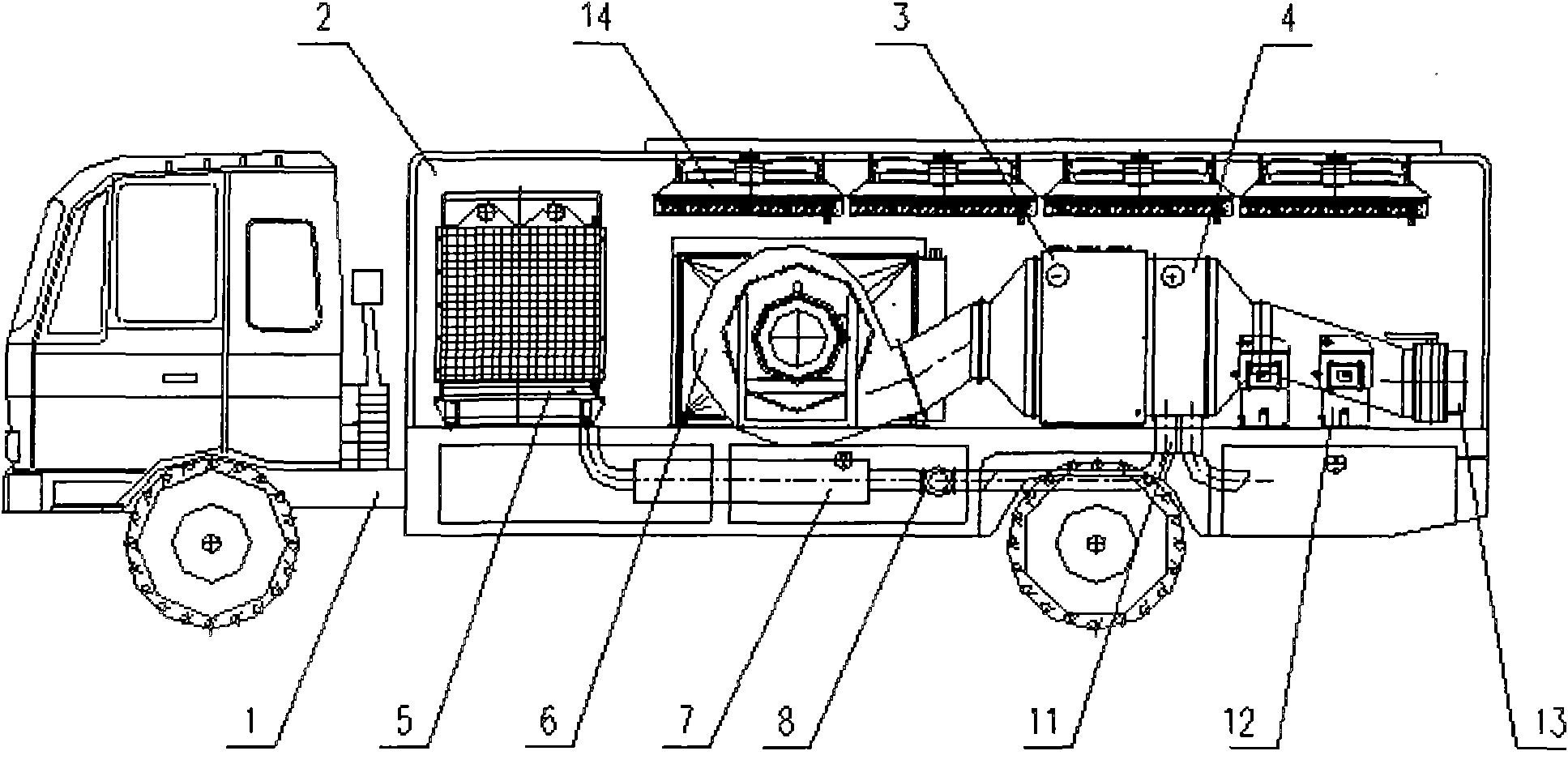 Airplane ground air-conditioning vehicle utilizing exhaust waste heat of diesel engine