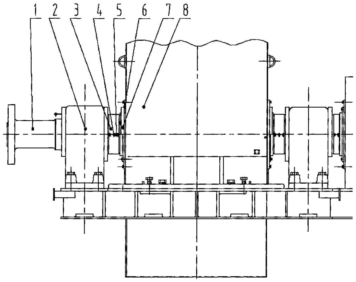 Shaft run-through position sealed structure of pedestal type sliding bearing structured motor