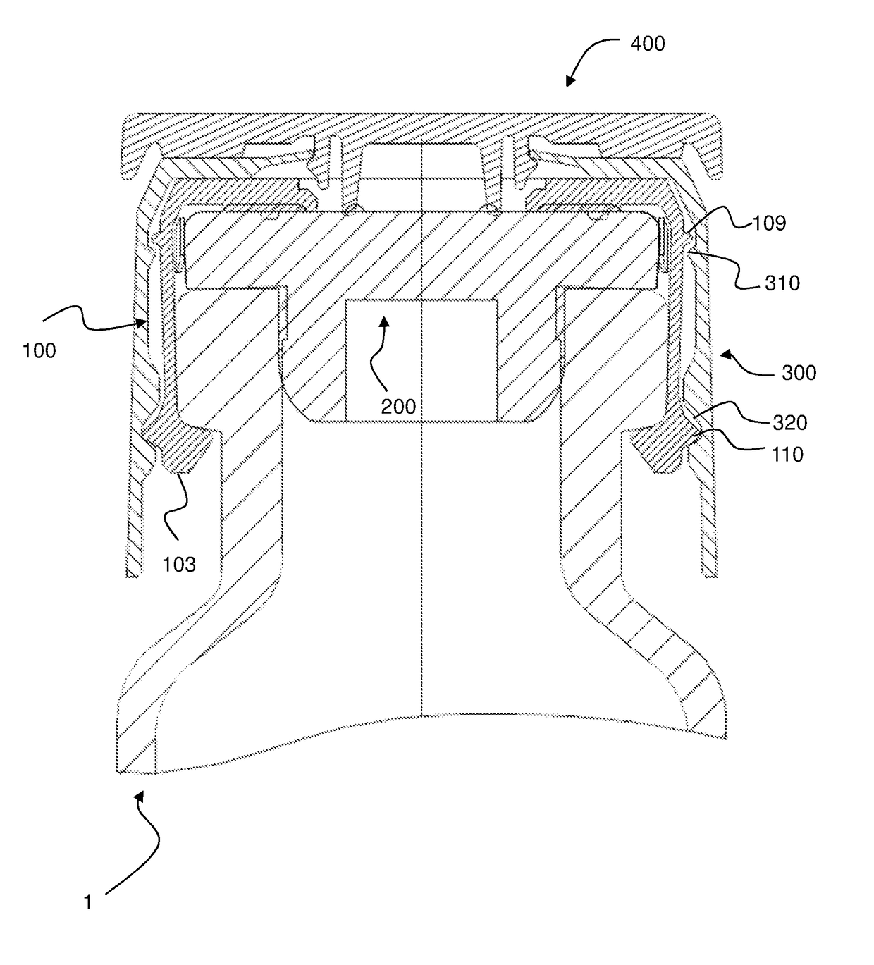 Method for sealingly closing a bottle and associated sealingly closed bottle