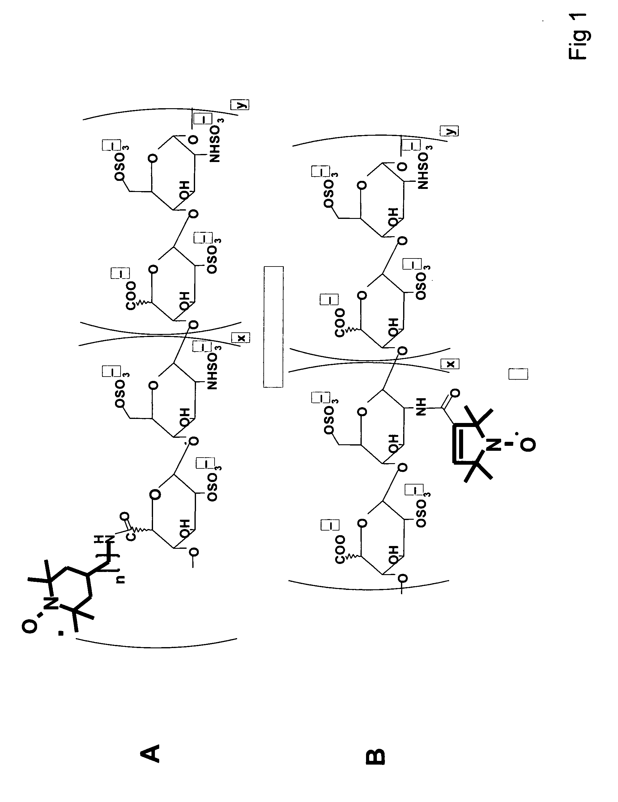 Antioxidant and paramagnetic heparin-nitroxide derivatives