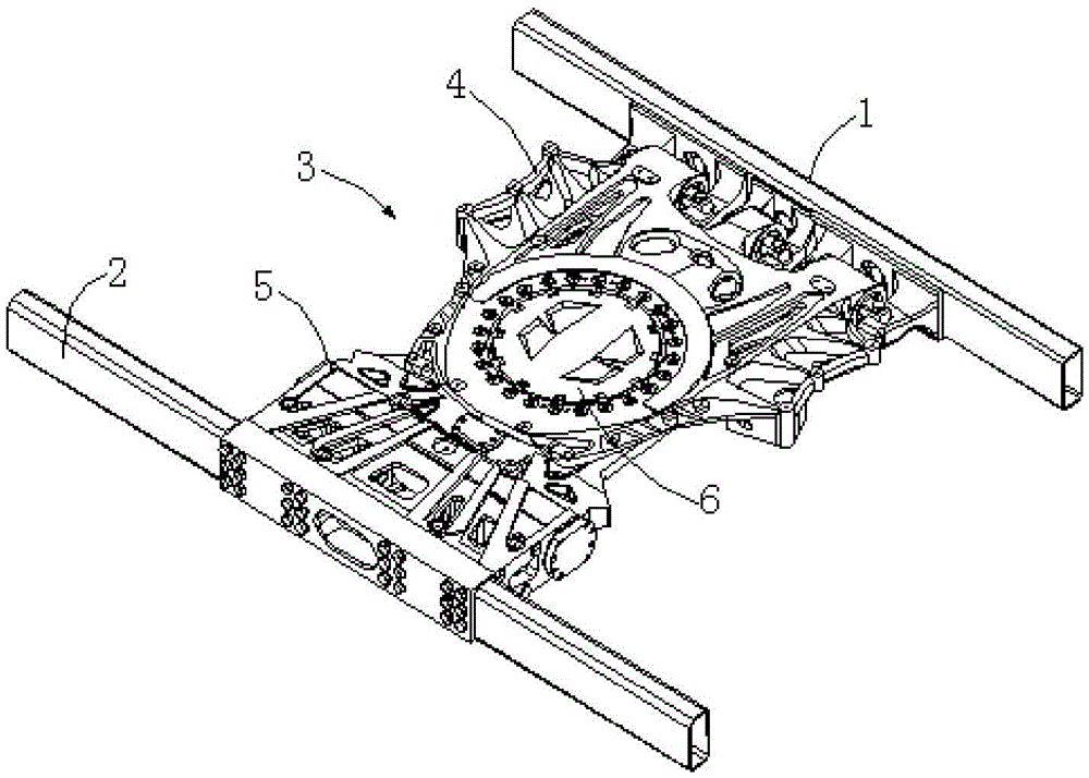 Chassis articulation system for front and middle drive articulated buses