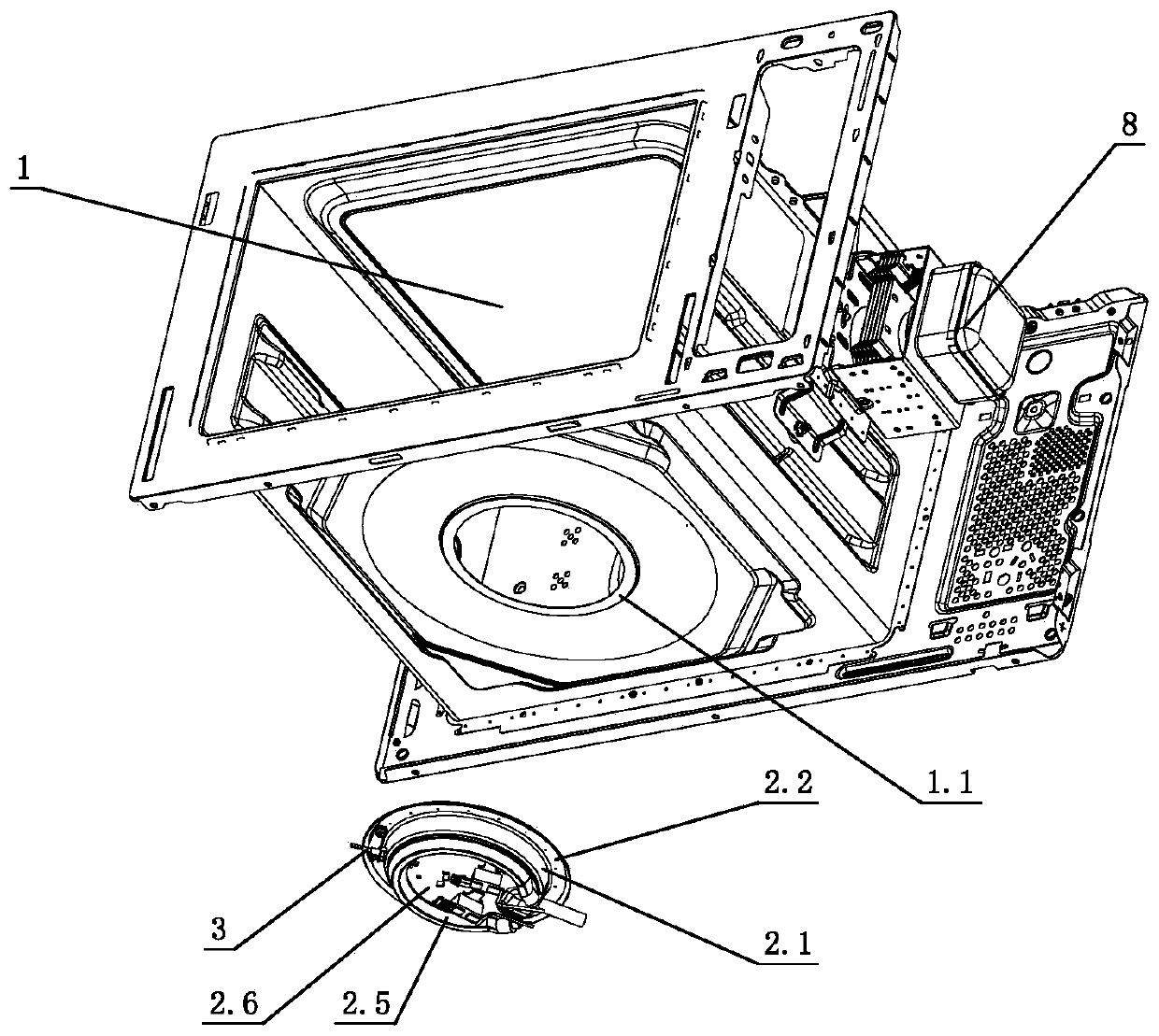 Temperature sensor fixation device for cooking evaporating tray of electric appliance