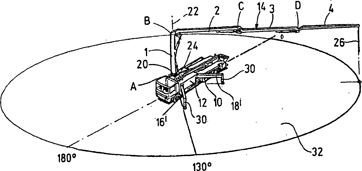 Autobetonpumpe mit knickmast