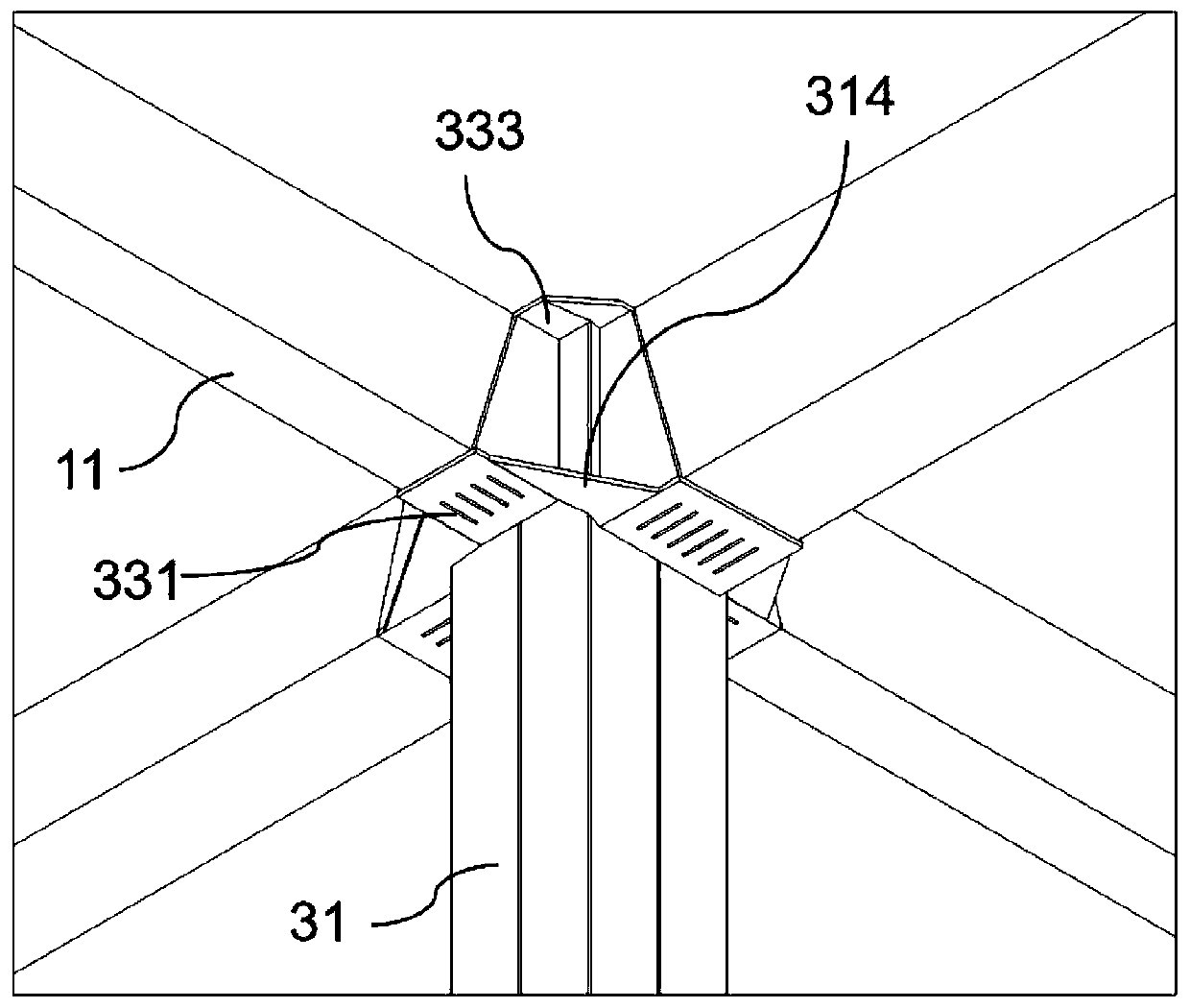 Combination frame structure system with rigid-connection joints