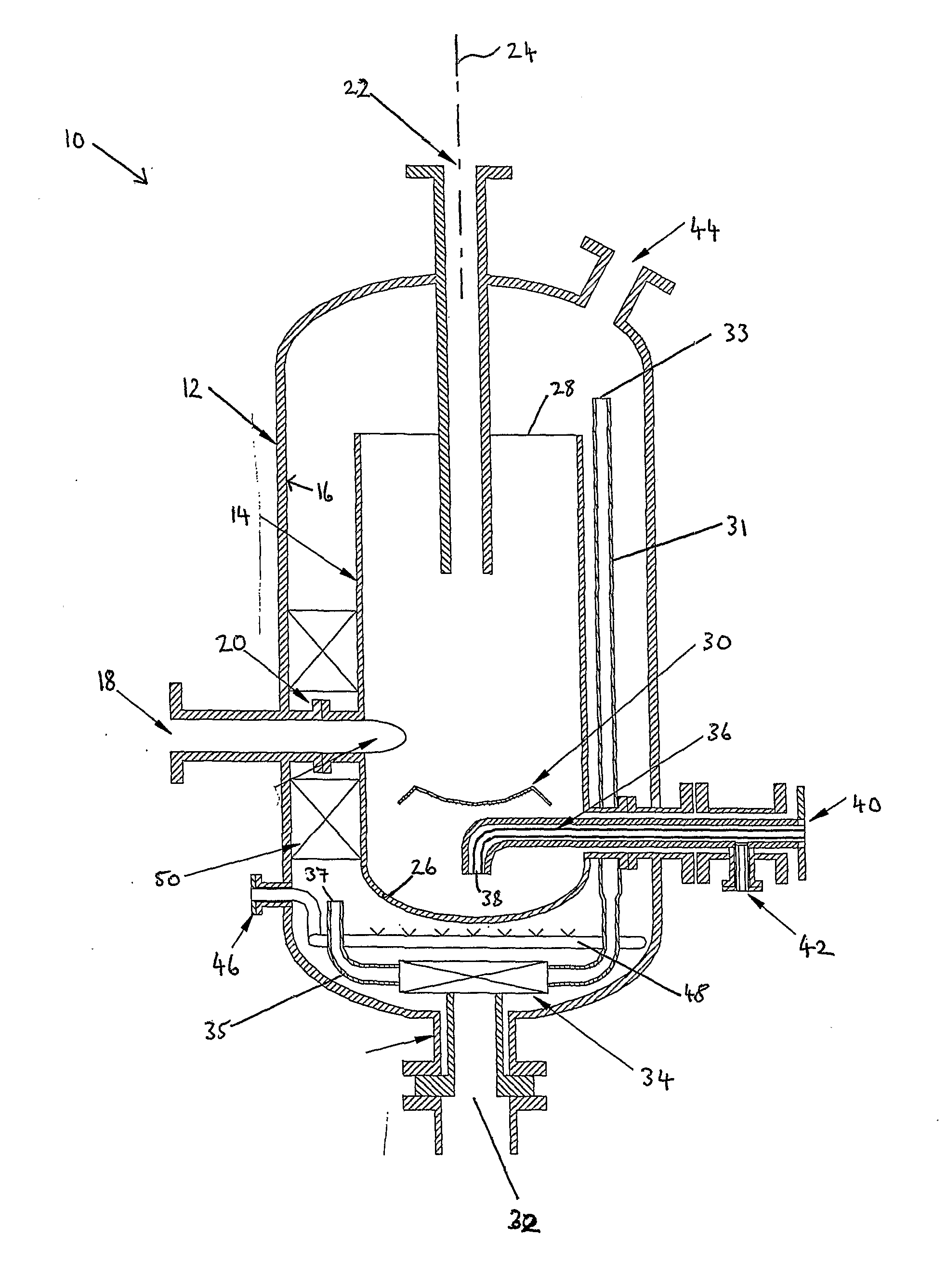 Separator to Separate a Liquid/Liquid/Gas/Solid Mixture