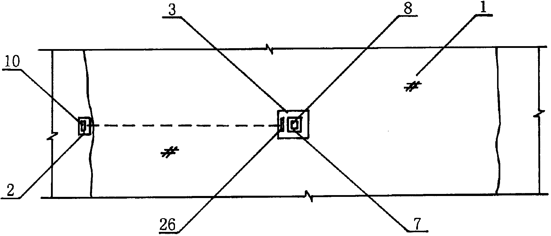 Photoelectric type high backfill earthwork settling volume testing device and mounting method thereof