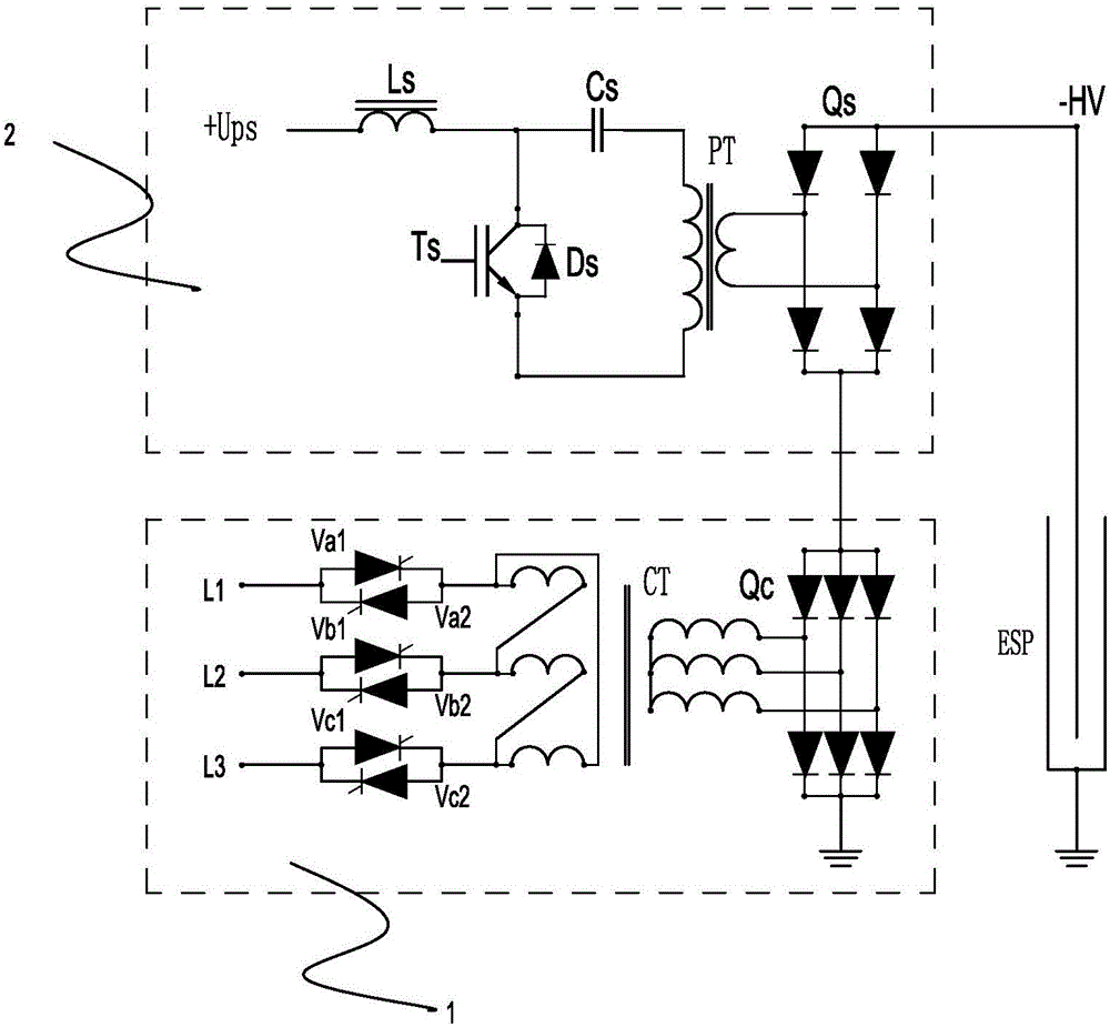 Pulsed power supply for electrostatic dust collection and generation method of pulsed power supply