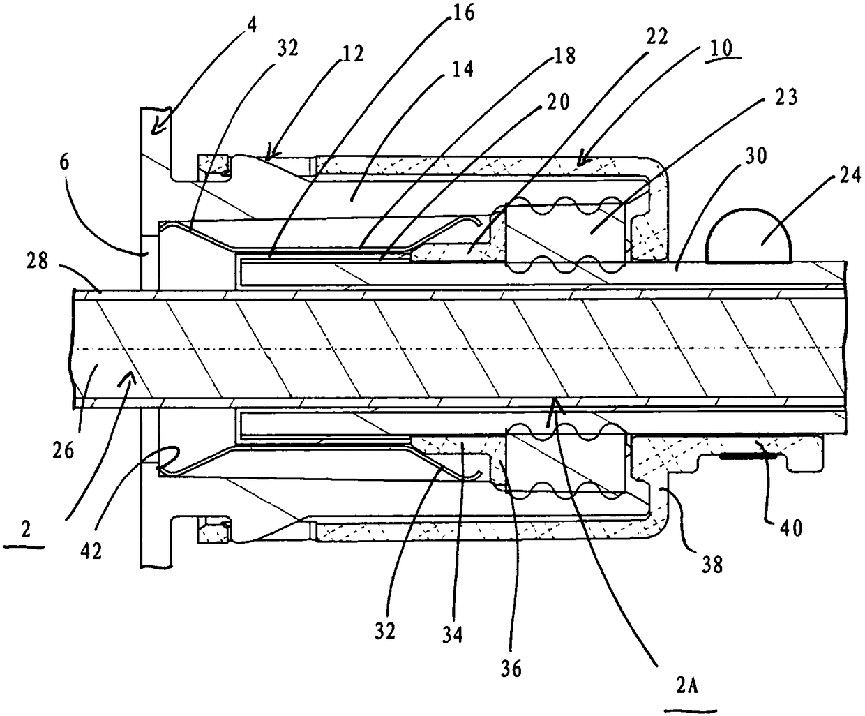 Device for electrical contacting of the cable shield on the housing and pre-assembled cables