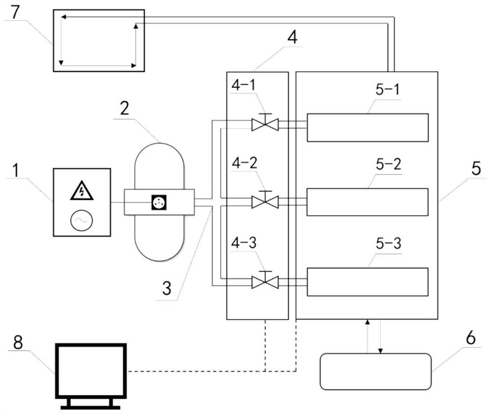 A single-compressor three-cold-head pulse tube refrigerator with freely adjustable input work and cooling capacity