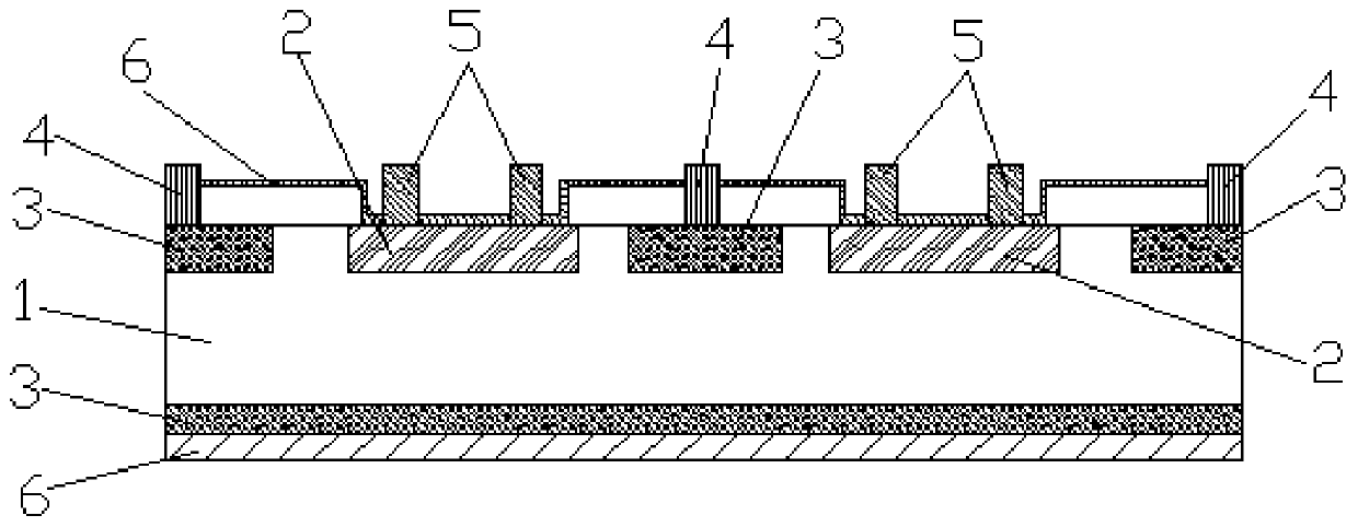 Back-electrode-free photoelectric detector array structure adopting TSV technology and preparation method thereof