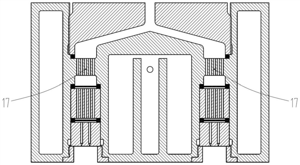 Inner and outer layer heat medium cyclic heating spinning component for preparing mesophase pitch based carbon fibers