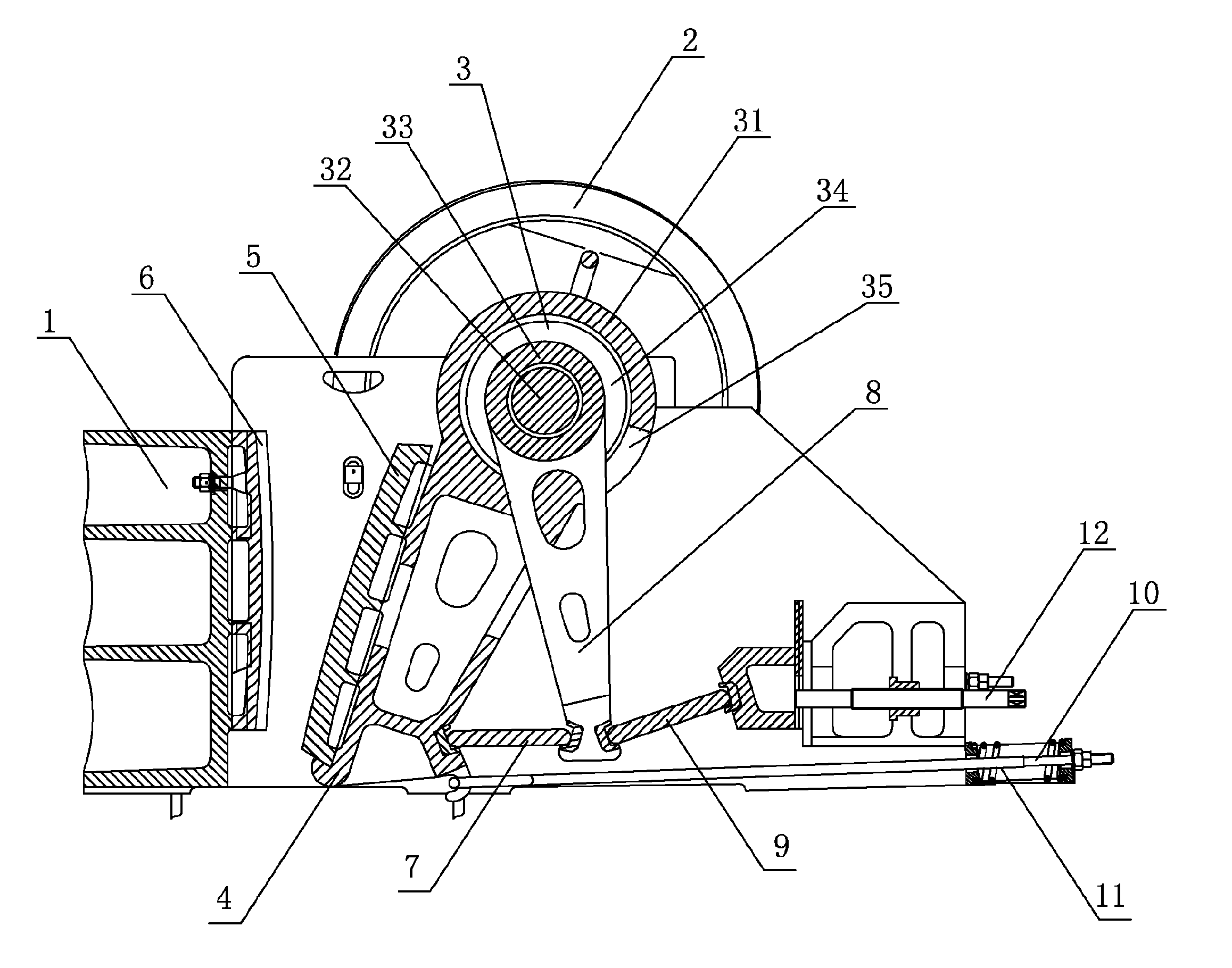 Jaw Crusher with Double-Crank-Rocker Mechanism