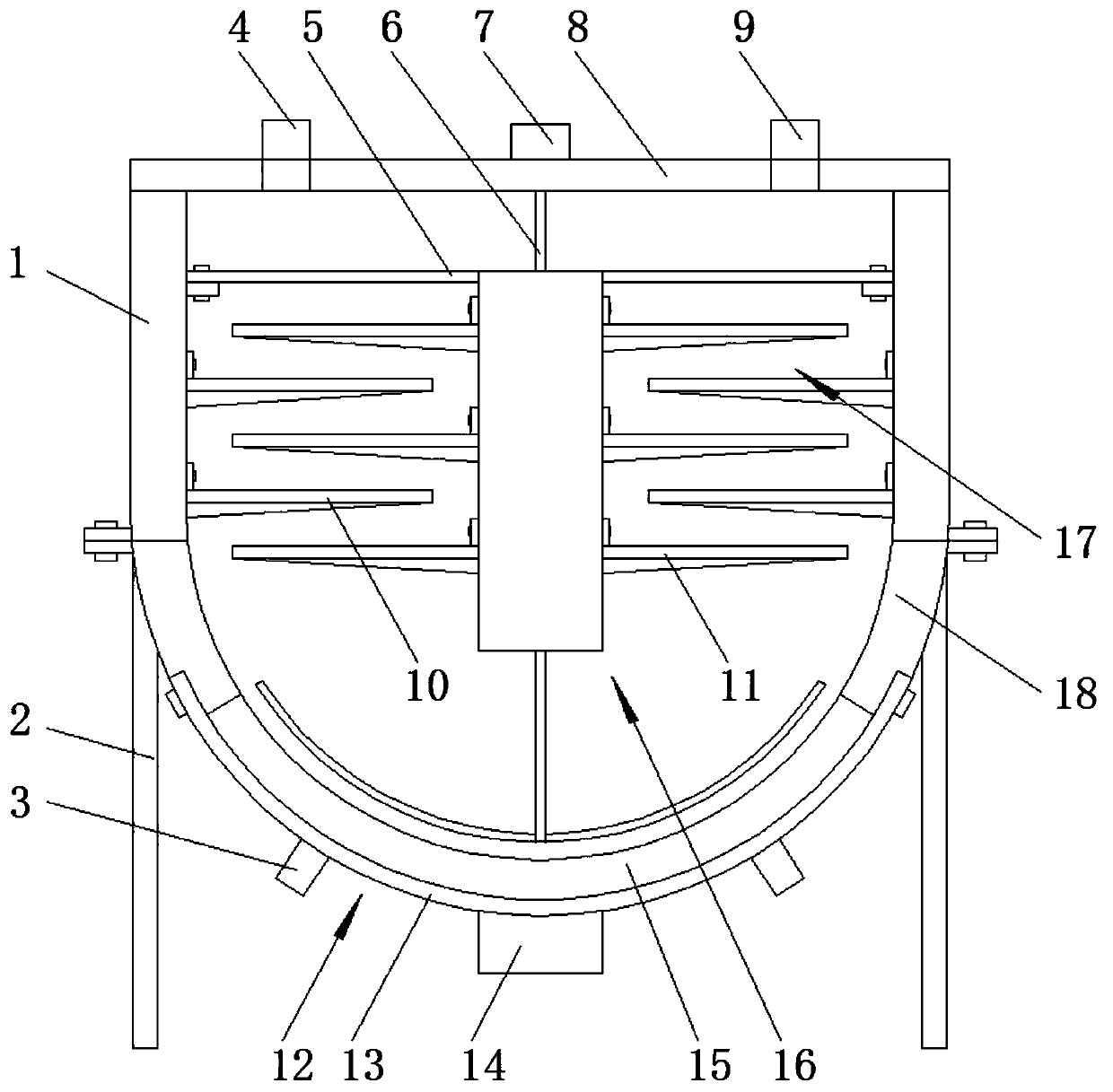 Flue gas dust removal and desulfurization device