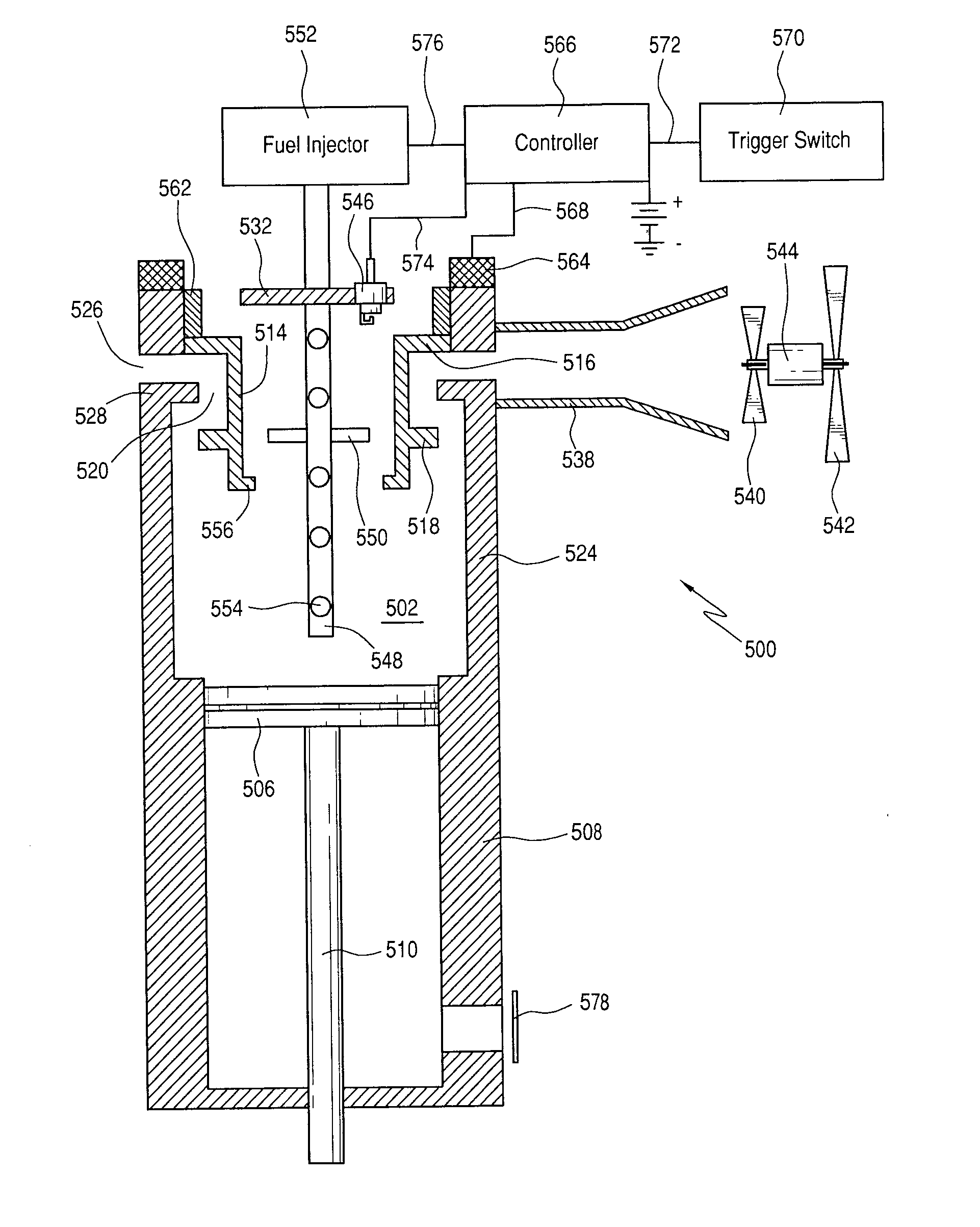 Single component intake/exhaust valve member, fuel distribution system, and cooling system for combustion-powered fastener-driving tool